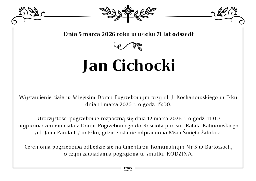 Jan Cichocki - nekrolog